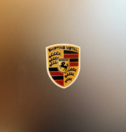 Shifting Metal Porsche sticker