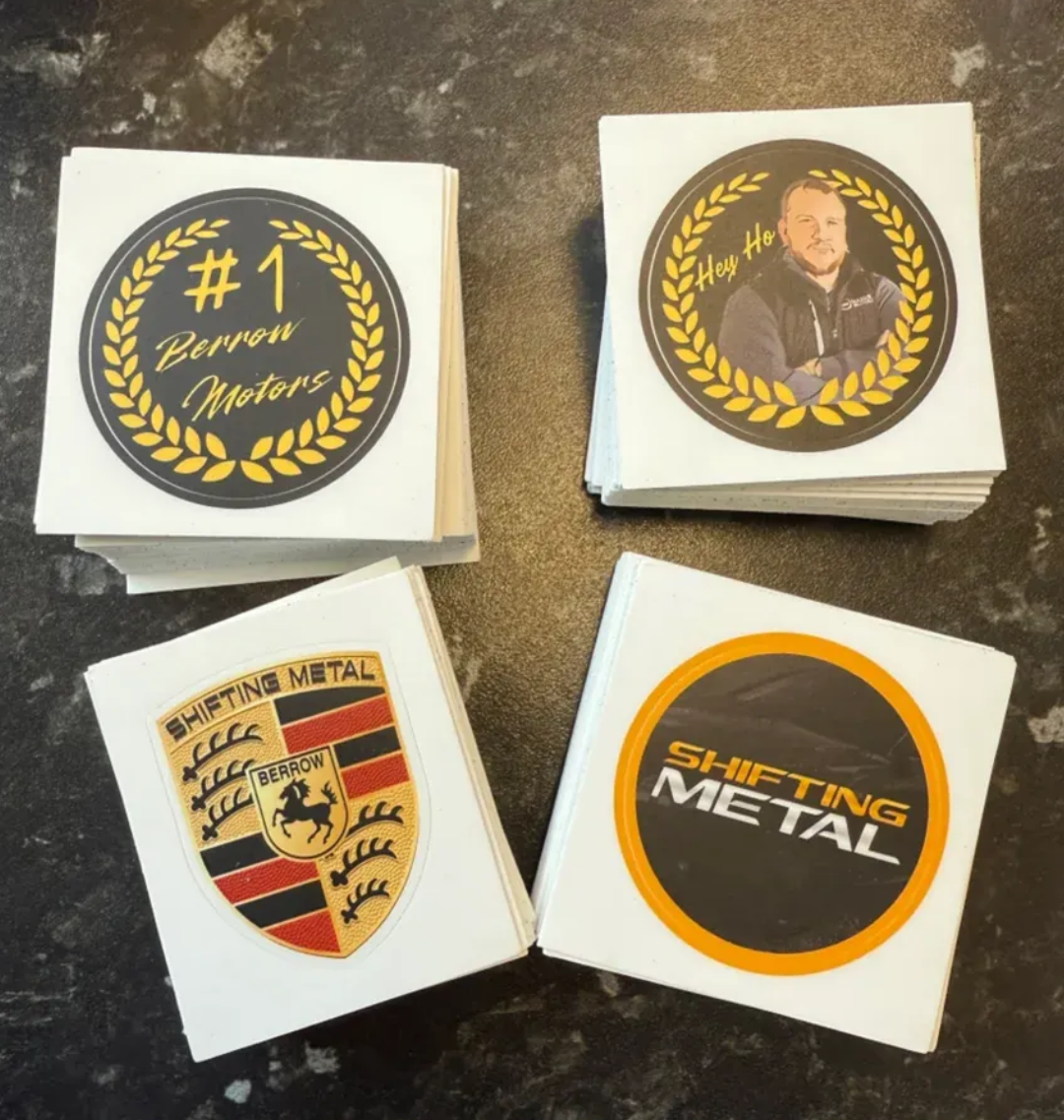 4 pack of Shifting Metal stickers