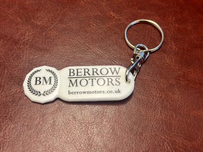 Berrow Motors shopping trolley keychain